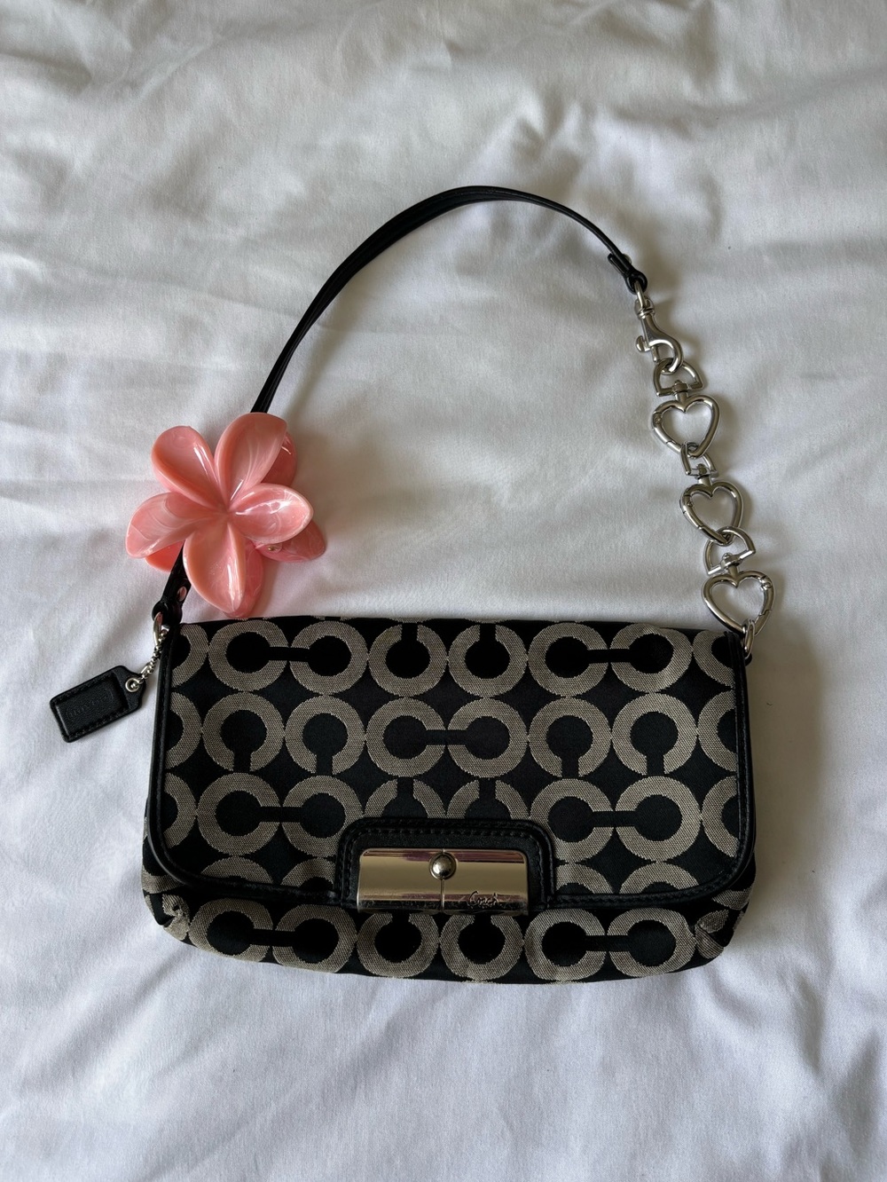 Coach Kristen Black Grey Wristlet Mini Shoulder Bag